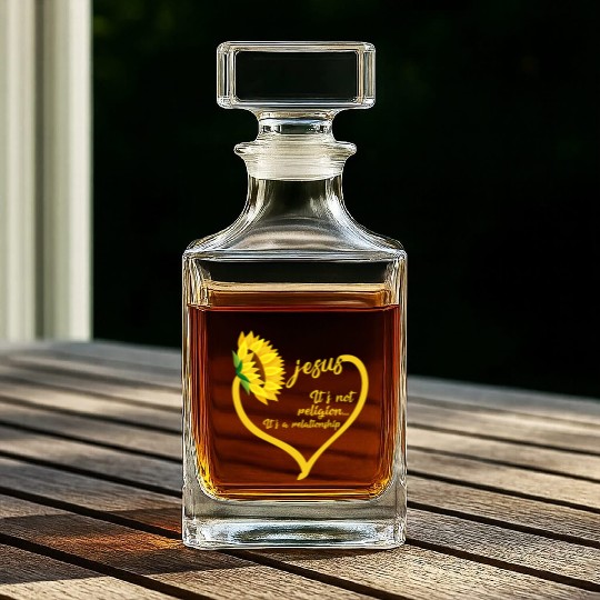Religion It's A Relationship - Jesus Sunflower Whiskey Decanters