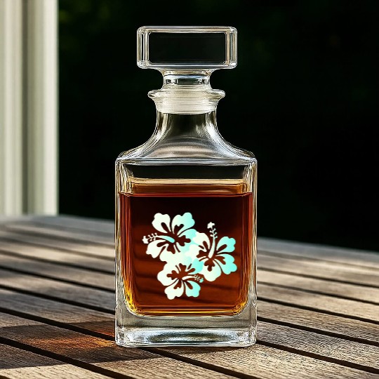 Hawaii Honolulu Boarder Surfer Tiki Summer Vacatio Whiskey Decanters