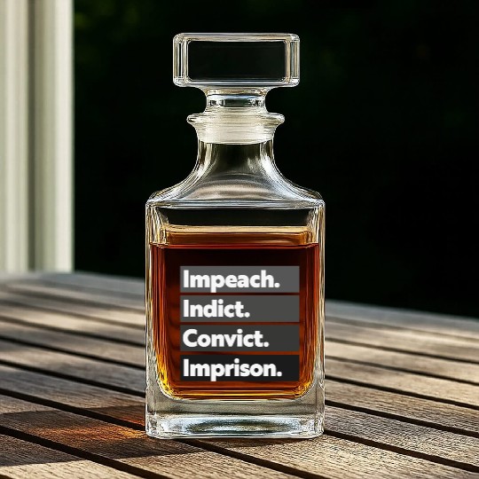 Trump Impeach, Anti Trump Protest Whiskey Decanters