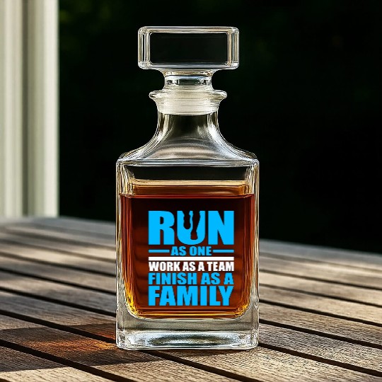 Runner Gift Idea Run as One Work as a Team Finish Whiskey Decanters
