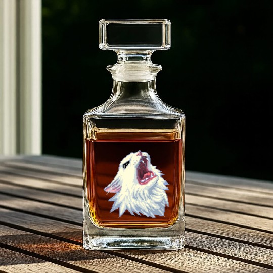 8 bit Screamin Thurston the Cat meme 2 Whiskey Decanters
