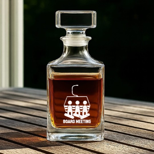 Snowboarding Board Meeting Whiskey Decanters