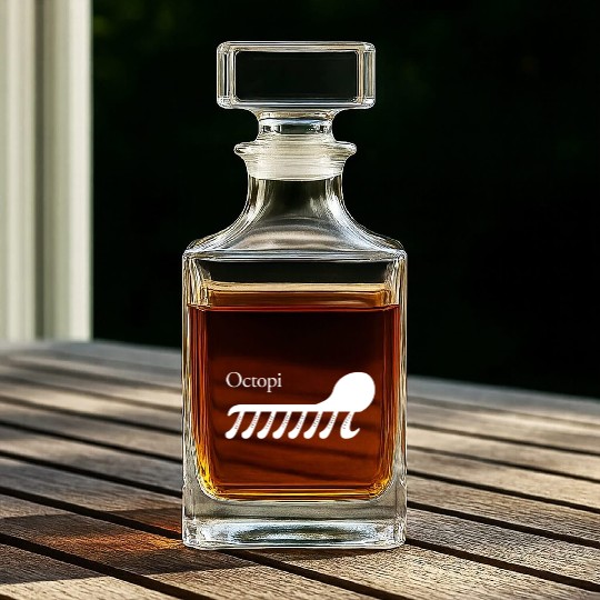 Octopi Pi Octopus Math Geek 3.14 Pi Day Whiskey Decanters