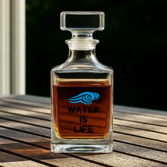 Water is life Whiskey Decanters