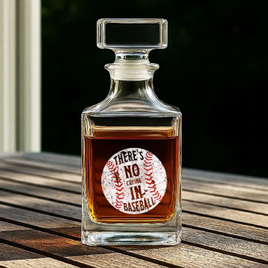 There's No Crying In Baseball I Love Sport Softba Whiskey Decanters