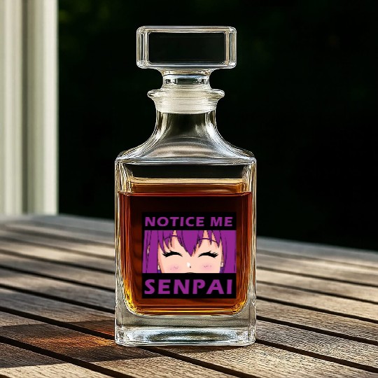 Notice Me Senpai - Japanese anime manga designs Whiskey Decanters