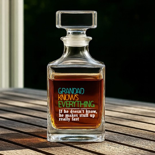 GRANDAD KNOWS EVERYTHING - GIFT FOR GRANDAD - FUNN Whiskey Decanters