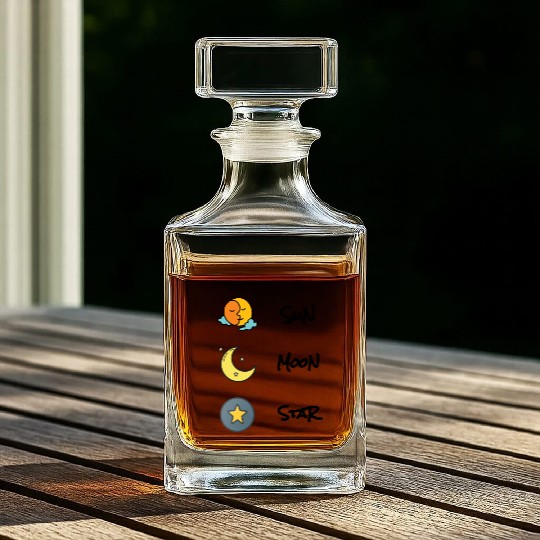 sun moon and star Whiskey Decanters