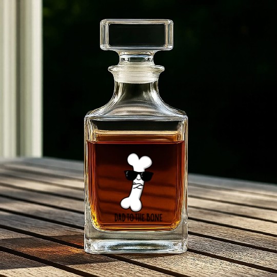 Dad To The Bone Cute Anatomy Pun Whiskey Decanters