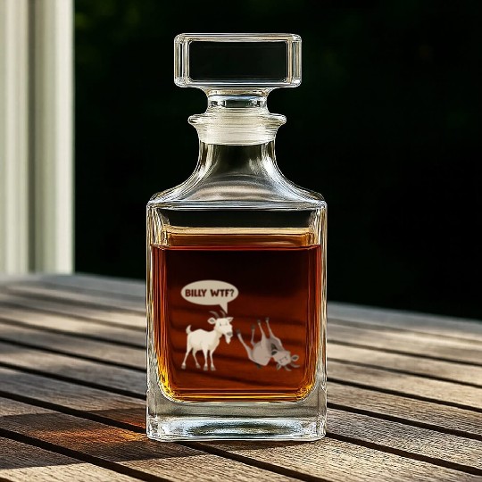 Funny Fainting Goat Hilarious Mountain Animal Whiskey Decanters