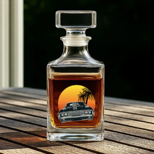 Muscle Car Sunset Whiskey Decanters