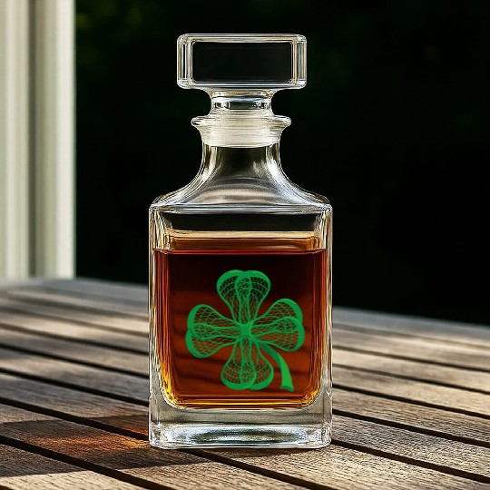 Lacrosse Sticks Shamrock clover irish lucky Lax T- Whiskey Decanters