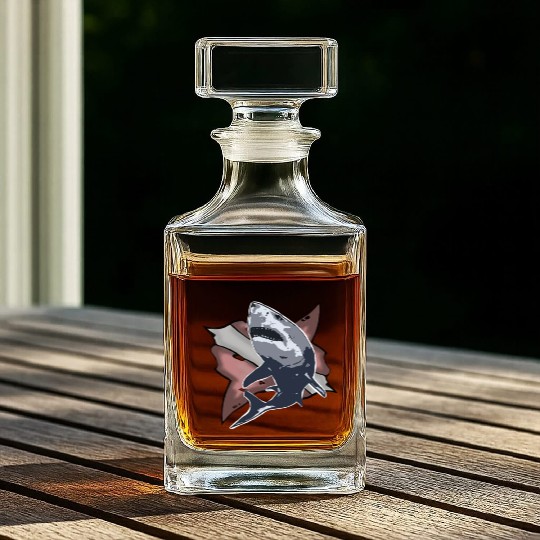 Scuba Diving Shark Gift holiday retro Whiskey Decanters