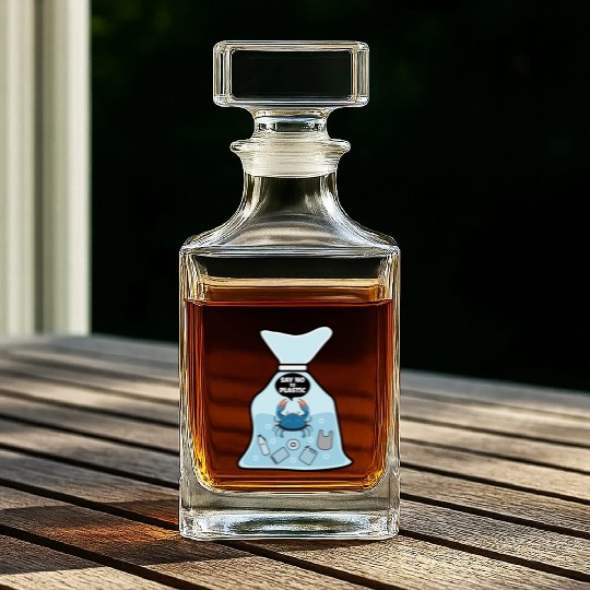 Say No To Plastic Crab Vinyl Best Friend Gift Whiskey Decanters