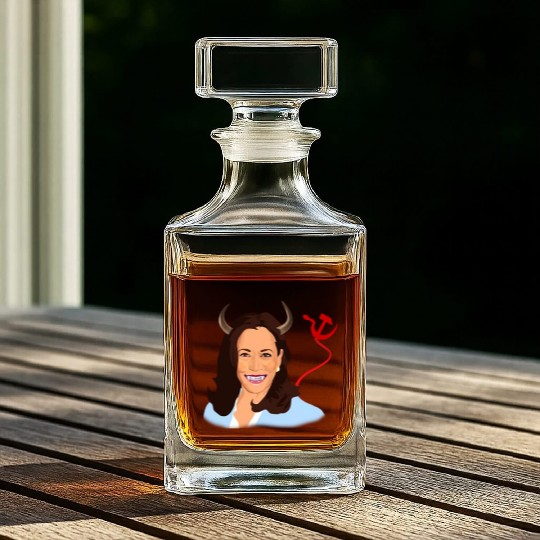 Trump kamala harris monster communist Whiskey Decanters