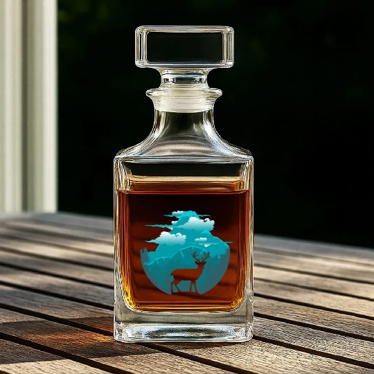 Reindeer Nature landscape Whiskey Decanters