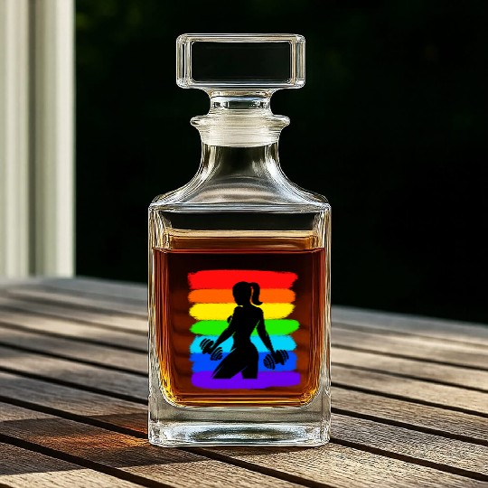 Fitness - Gym - Workout - Woman - Colorful Whiskey Decanters