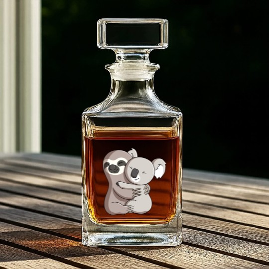 Sloth and Koala Hug Whiskey Decanters