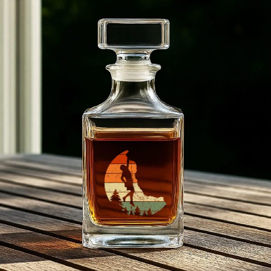 Retro Rock Climbing Vintage Climber Whiskey Decanters