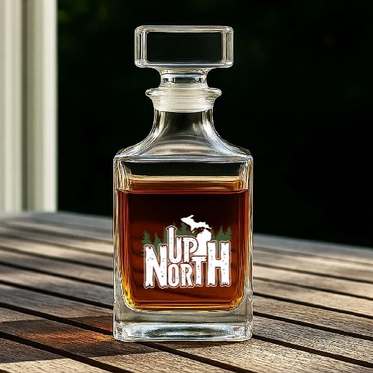 Up North In Michigan Gift Whiskey Decanters