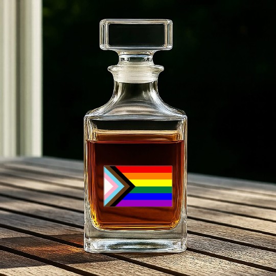 Progress LGBTQ Gay Pride Flag Whiskey Decanters