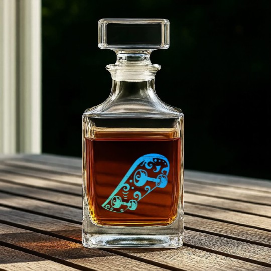 Maori Skateboard Lover T Tattoo Gift Idea Whiskey Decanters