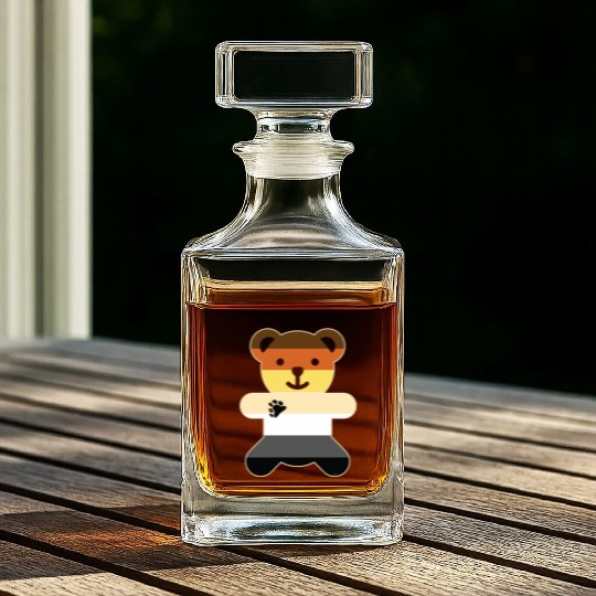 Bear Brotherhood Flag Bear Gay Pride graphic Whiskey Decanters