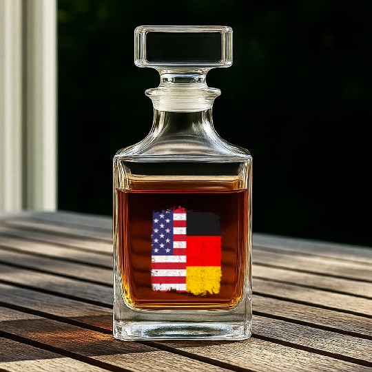 German American US Flag Germany Whiskey Decanters