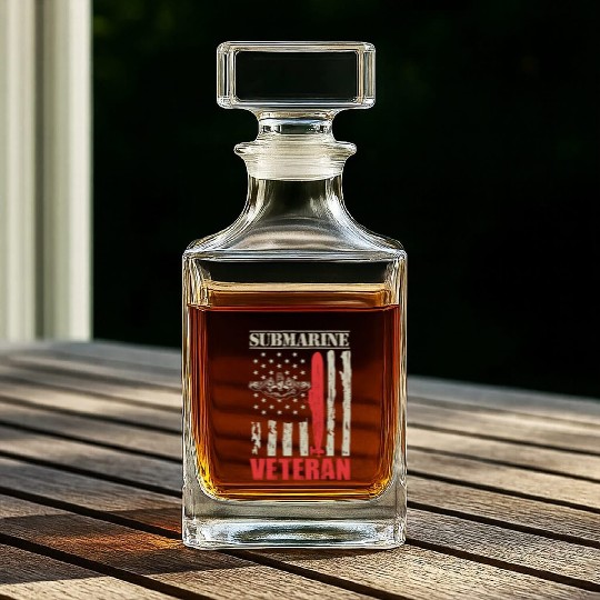 US Military Submarine Gift For A Veteran Whiskey Decanters