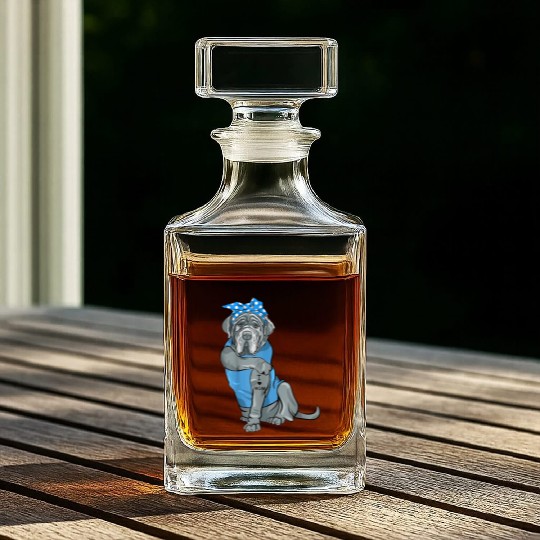 Neapolitan Mastiff Dog Tattoo I Love Mom Whiskey Decanters