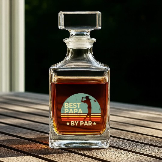 Best Papa By Par Father's Day Golf Funny Golf Love Whiskey Decanters