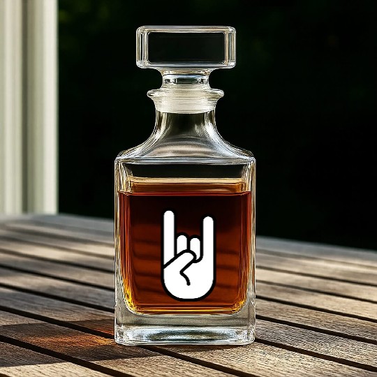 Heavy metal rock hand icon 02 Whiskey Decanters