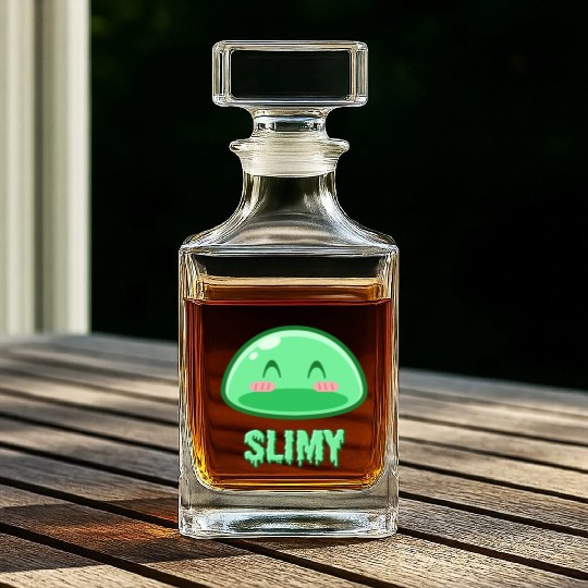 Cute Green Dungeon Slime Monster Weird Anime Whiskey Decanters