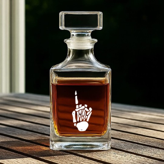 Skeleton Hand Number 1 Pocket Skeleton Number One Whiskey Decanters