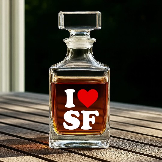 I Love Sf San Francisco Heart Whiskey Decanters
