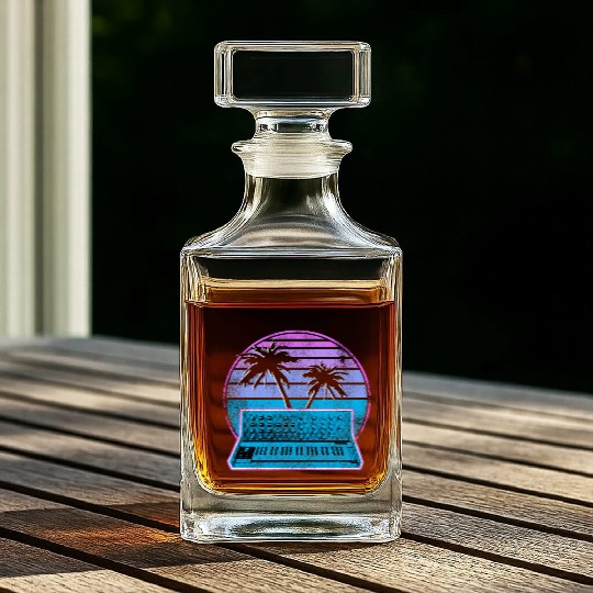 Analog Synthesizer Synthwave Vintage Retrowave Whiskey Decanters
