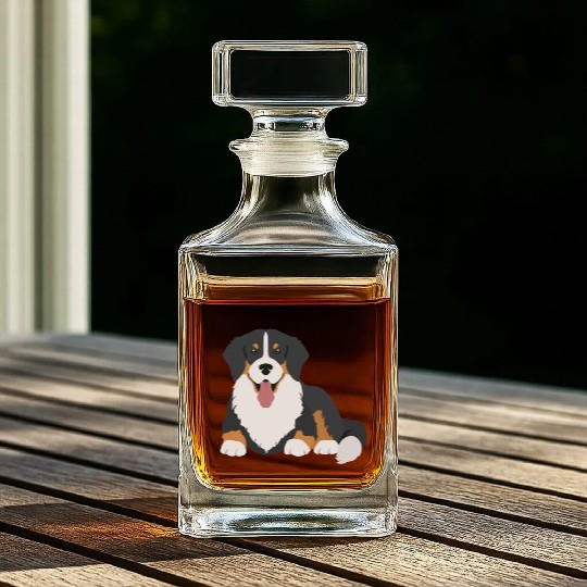 Bernese Mountain Dog Face Whiskey Decanters