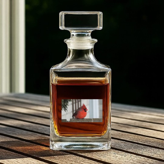 Brilliant Cardinal Bird 2 Whiskey Decanters