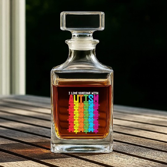 I Love Someone With Autism Whiskey Decanters