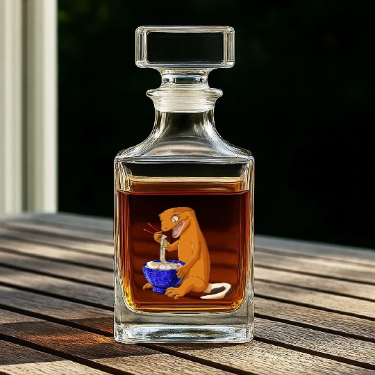 Funny Japanese Kawaii Ramen Reptile Crested Gecko Whiskey Decanters