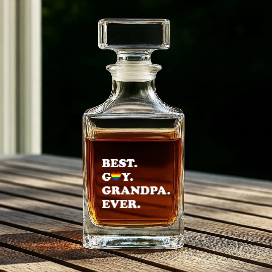 Best Gay Grandpa Ever Whiskey Decanters LGBTQ Gay Pride