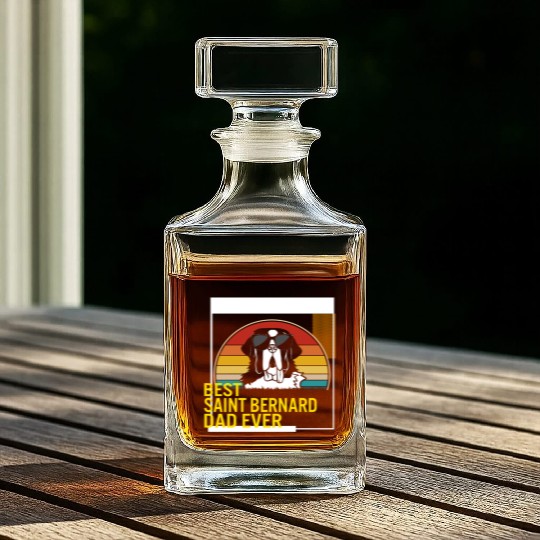 Best Saint Bernard Dad Ever Whiskey Decanters