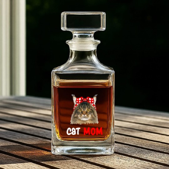 Cat Mom Whiskey Decanters