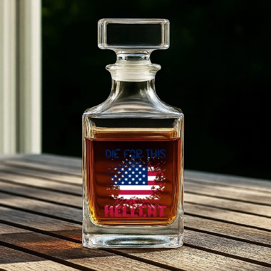 Die For This Hellcat- Vintage US Flag Whiskey Decanters