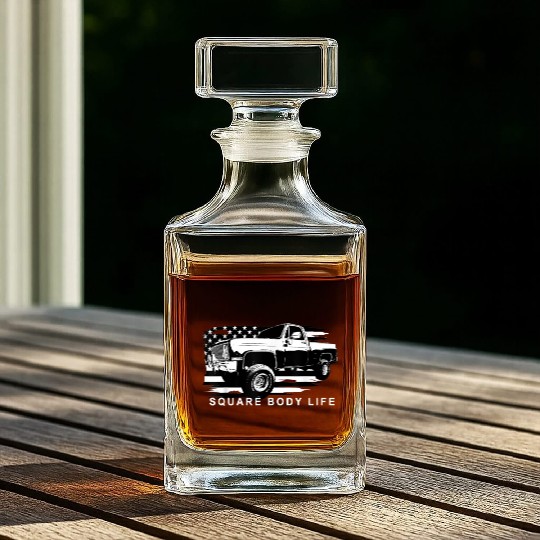 Squarebody American Flag Square Body Truck Whiskey Decanters
