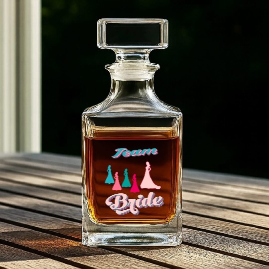 team bride silhouettes bachelorette party Whiskey Decanters