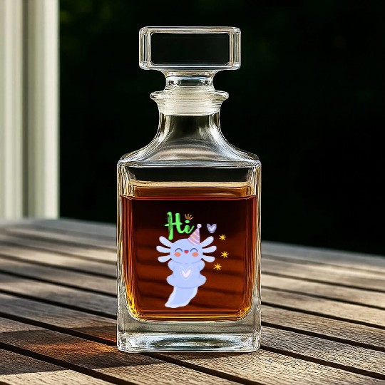 Baby Axolotl Art - 5 Whiskey Decanters