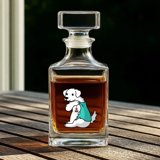 I Love Mom Tattoo Great Pyrenees Whiskey Decanters