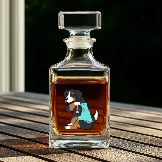I Love Dad Bernese Mountain Dog Whiskey Decanters