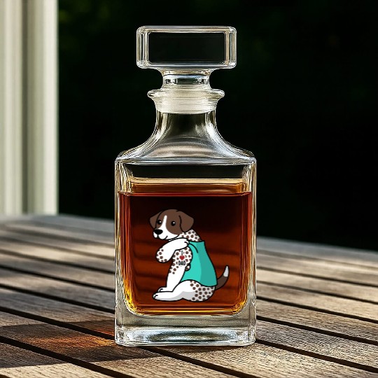 I Love Dad German Shorthaired Pointer Whiskey Decanters